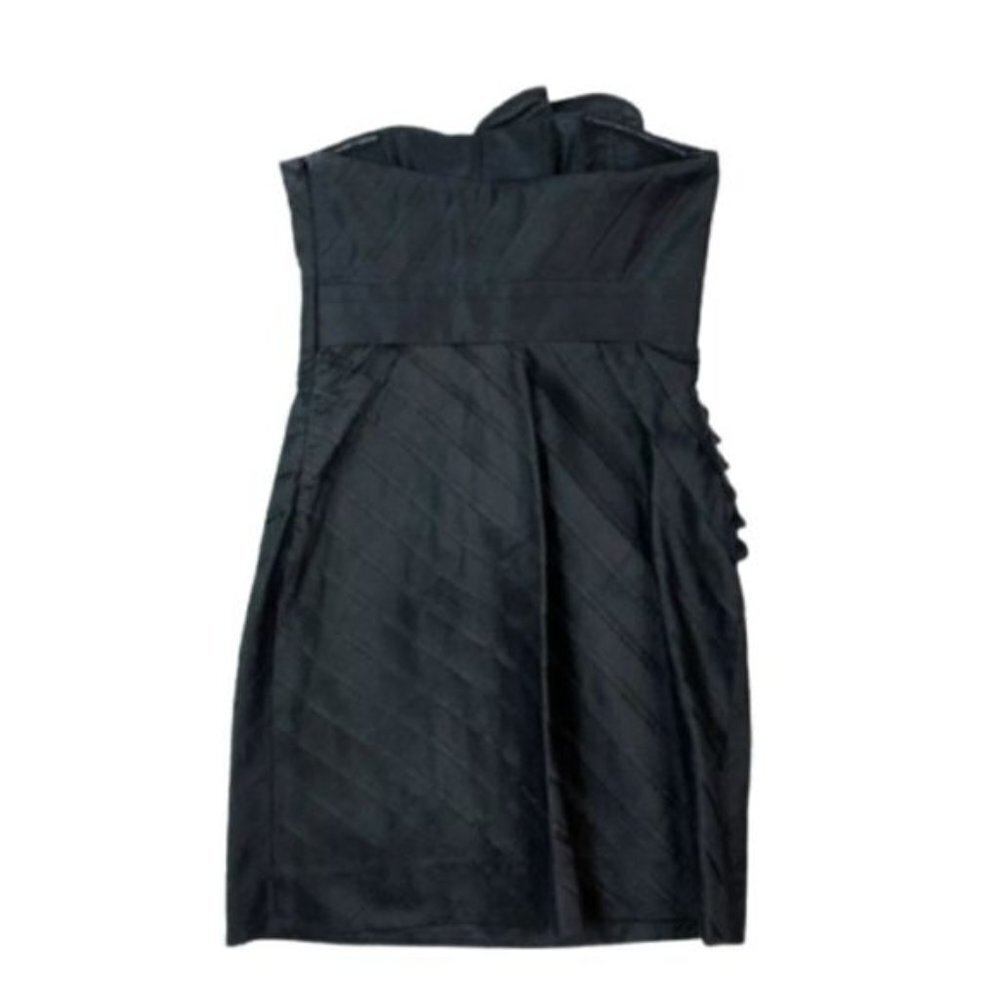 𝅺PHOEBE COUTURE Black 100% Silk Elegant Strapless Cocktail Dress Size 4 - Picture 14 of 16